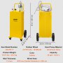 VEVOR brandstoftrolley, 35 gallon benzinetankcontainer met handmatige overpomp, benzine-dieseltank voor auto's, grasmaaiers, ATV's, boten, meer, geel