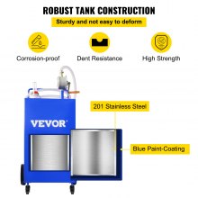 VEVOR 30 Gallon Fuel Container, Gas Storage Tank and 4 Wheels, with Manual Transfer Pump, Gasoline Diesel Fuel Container for Cars, Lawn Mowers, ATVs, Boats, etc., Blue