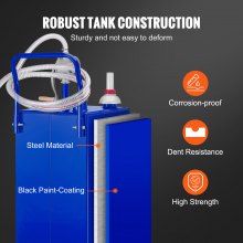 VEVOR 30 gallon brandstoftank, gasopslagtank en 4 wielen met handmatige transferpomp, benzine-dieselbrandstoftank voor auto's, grasmaaiers, ATV's, boten, enz. Blauw