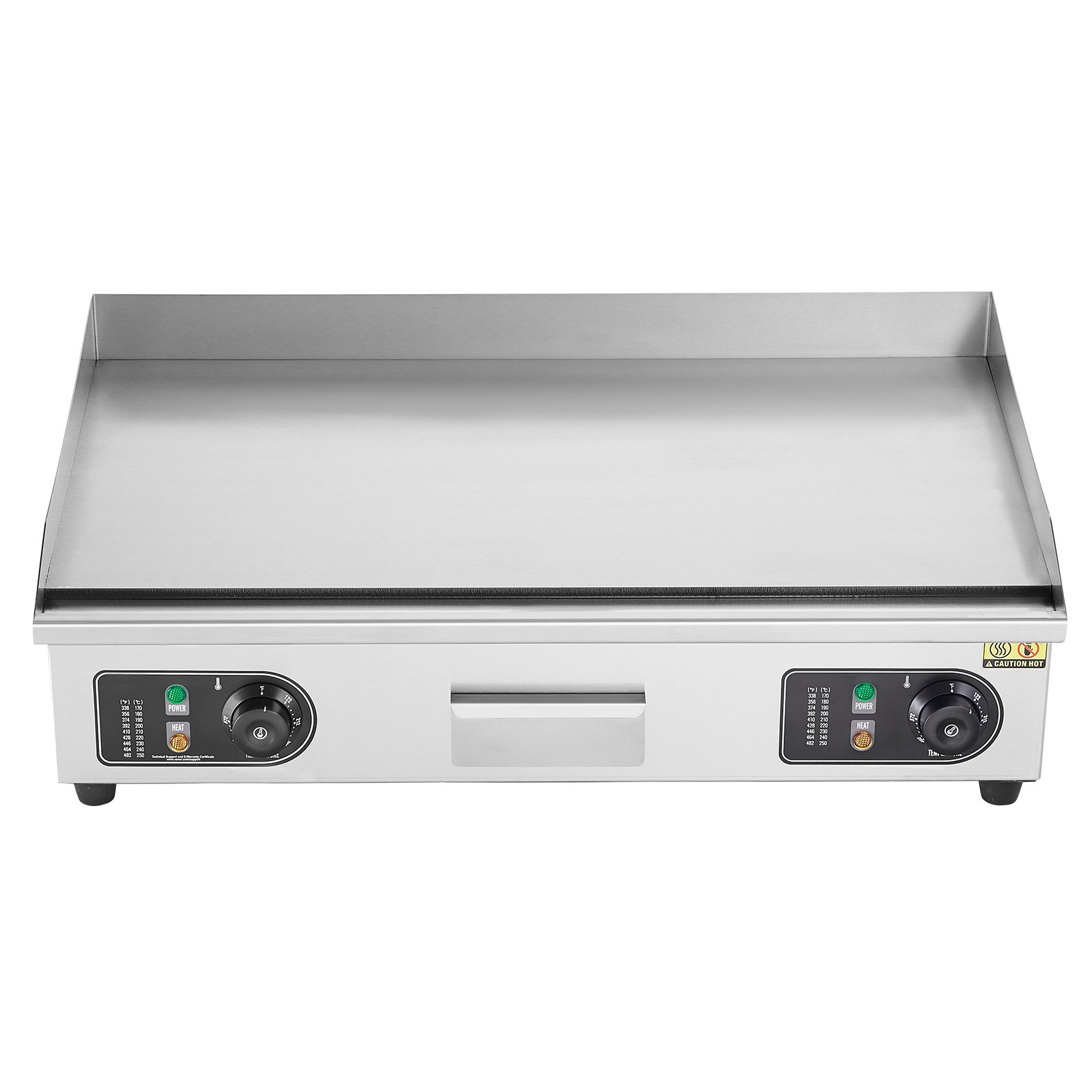 VEVOR Commerciële Elektrische Grill, 4400W, Platte Bakplaat, Instelbare Temperatuur van 50-300°C, RVS Bakplaat met 2 Schepjes en 2 Borstels voor Thuis of Restaurant (Zonder Stekker)