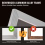 vergelijking van versterkt aluminiumlegeringsframe versus houten frame; duurzaam, corrosiebestendig. VEVOR zeefdrukset.