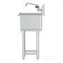 VEVOR RVS keukenspoelbak 457 x 381 x 1041 mm, RVS spoelbak met kraan 104 kg draagvermogen, RVS spoelbak Keukenspoelbak Vrijstaande spoelbak