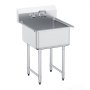 VEVOR stainless steel sink commercial sink 686 x 610 x 1041 mm, stainless steel sink with tap 104 kg load capacity, stainless steel sink sink kitchen freestanding sink