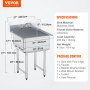 VEVOR RVS keukenspoelbak 686 x 610 x 1041 mm, RVS spoelbak met kraan 104 kg draagvermogen, RVS spoelbak Keukenspoelbak Vrijstaande spoelbak