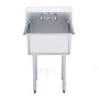 VEVOR RVS keukenspoelbak 686 x 610 x 1041 mm, RVS spoelbak met kraan 104 kg draagvermogen, RVS spoelbak Keukenspoelbak Vrijstaande spoelbak