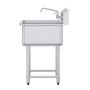 VEVOR RVS keukenspoelbak 686 x 610 x 1041 mm, RVS spoelbak met kraan 104 kg draagvermogen, RVS spoelbak Keukenspoelbak Vrijstaande spoelbak