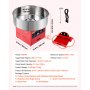 VEVOR Suikerspinmachine 1 kW Elektrische Suikerspinmachine Roestvrij Staal Rood voor Verjaardagsfeestjes en Familiebijeenkomsten, met Suikerschepje, Opberglade, Oververhittings- en Overbelastingsbeveiliging