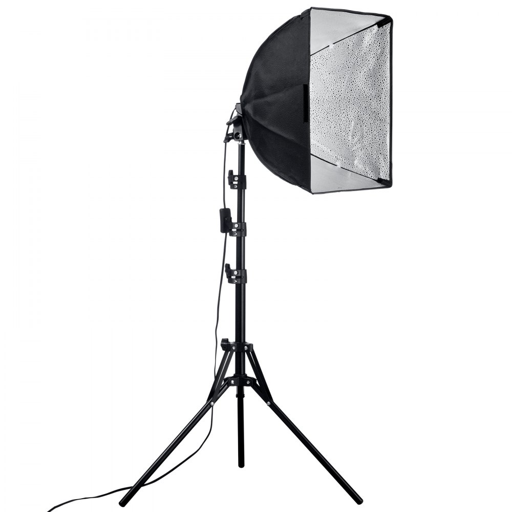 VEVOR Softbox Lighting Kit, 16" x 16", Professional Softbox with 45W LED Bulbs, 3000-6500K Adjustable Color Temperature, Tripod Stand, Remote Control, Studio Lights for Portrait shooting, Live Streaming