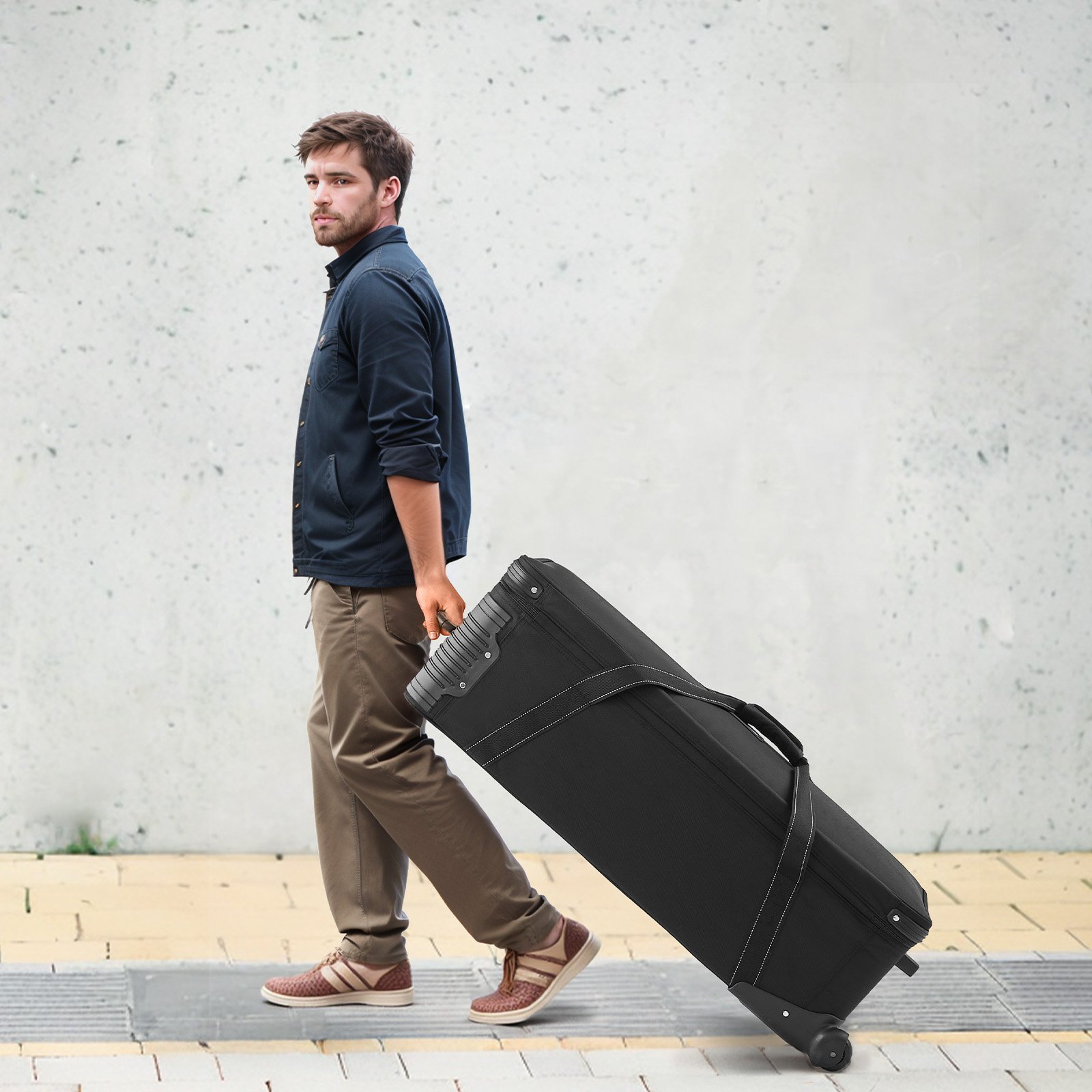 VEVOR Studio Trolley 100x38x32 cm, Transporttas, Koffer voor Studioapparatuur, Studiotas op Wielen, Draagtas met Wielen, Riemen, Gevoerd Opbergvak, Handvat, voor lampstatieven, statieven, telescopen