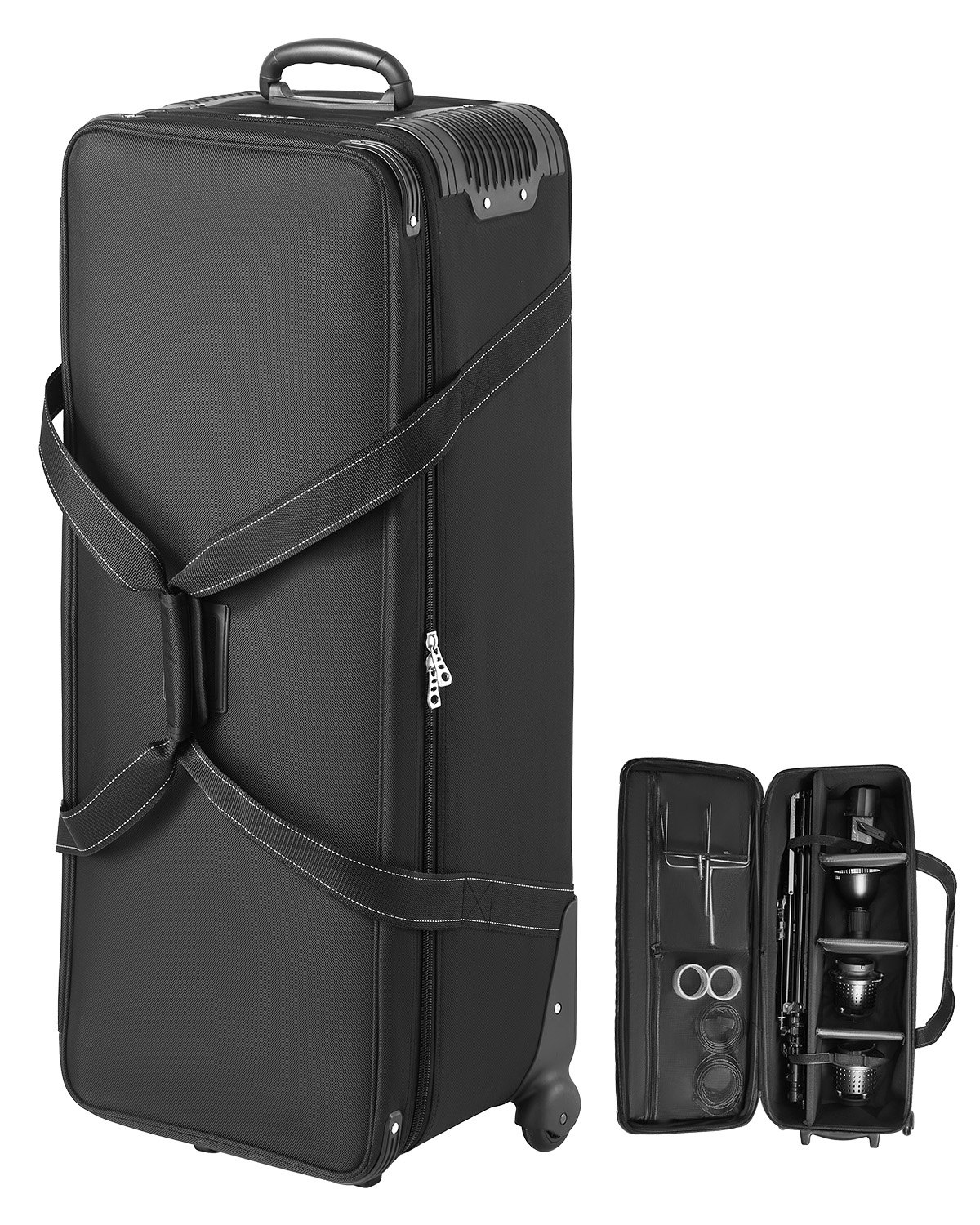 VEVOR Studio Trolley 100x38x32 cm, Transporttas, Koffer voor Studioapparatuur, Studiotas op wielen, Draagtas met wielen, Riemen, Gevoerd compartiment, Handvat, voor Statieven, Telescopen