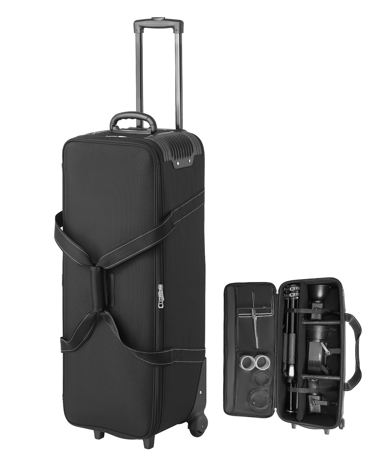 VEVOR Studio Trolley 910x300x355 mm, Transporttas, Koffer voor Studioapparatuur, Cameratas, Studiotas met Wielen, Riemen, Gevoerd Compartiment, Handvat, voor lampstatieven, statieven, telescopen