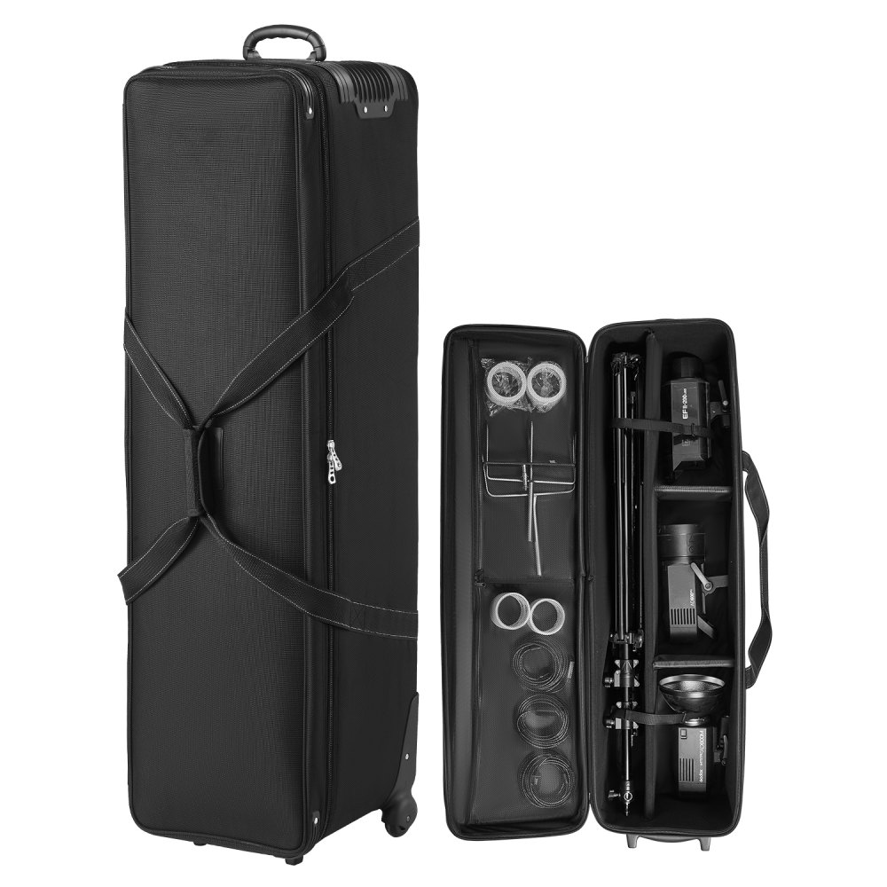 VEVOR Studio Trolley Transporttas Studio-apparatuur Studiotas 131x36,5x38cm