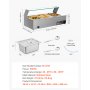 VEVOR Commerciële Voedselverwarmer (3 x 1/2 Maat Containers), 1,5 kW Elektrische RVS Warmhoudcontainer met Glazen Deksel & Soeplepel, Chafing Dishes voor Catering Restaurant Feesten