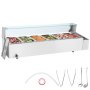 VEVOR Commerciële Voedselverwarmer met 6 Bakjes (5 Qt / 1/3 Grootte Elk), Elektrische Stoomtafel met Glazen Deksel, 1500W RVS Aanrechtblad, Buffet Bain Marie, 30-85°C Temperatuurregeling