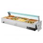 VEVOR Commerciële Voedselverwarmer (8 x 1/2 Maat Containers), 1,7 kW Elektrische RVS Warmhoudcontainer met Glazen Deksel & Soeplepel, Chafing Dishes voor Catering Restaurant Feesten