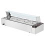 VEVOR Commerciële Voedselverwarmer met 4 x 8 Qt Containers, Elektrische Stoomtafel met Glazen Deksel, 1500W RVS Buffet Bain Marie, 30-85°C voor Catering, Restaurants