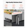 VEVOR Commerciële Voedselverwarmer (6 x 1/2 Maat Containers), 1,5 kW Elektrische RVS Warmhoudcontainer met Glazen Deksel & Soeplepel, Chafing Dishes voor Catering Restaurant Feesten