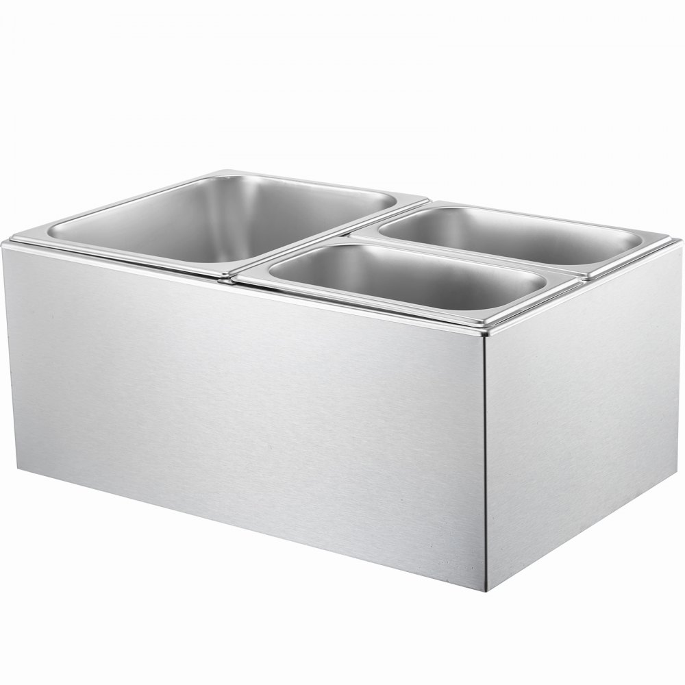 VEVOR Commercial Food Warmer, 3-Pan Electric Steam Table, 1200W Professional Countertop Stainless Steel Buffet Bain Marie with 86-185°F Temp Control for Catering, Buffet, Parties, Restaurants