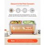 VEVOR Commerciële Voedselverwarmer, Elektrische Stoomtafel met 2 Containers (1/2 Formaat) 1200W, RVS Buffet Waterbad met Temperatuurregeling van 30-80°C voor Catering Buffetten Feesten