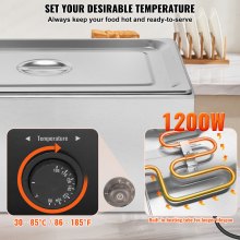 VEVOR Commerciële elektrische voedselverwarmer aanrechtbuffet 1x18L