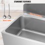 VEVOR Commercial Food Warmer 18L Bain Marie 1200W Electric Buffet Warmer Steam Table Food Warmer Countertop Stainless Steel Food Warmer Wet or Dry Use for Parties, Catering and Restaurant