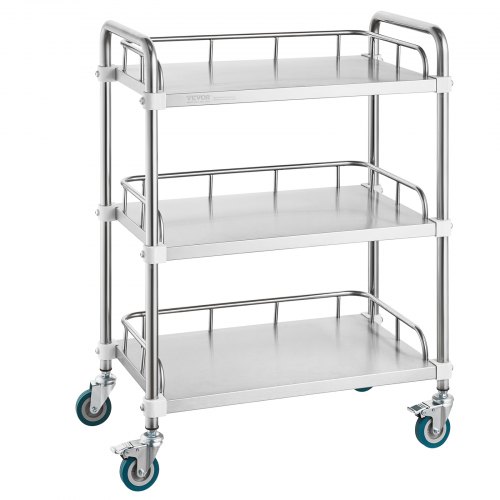 VEVOR RVS Medische Kar, 82-130 cm Medische Rolwagen, 10 kg Medische Trolleywagen, met een VEVOR RVS Medische Kar, 82-130 cm Medische Rolwagen, 10 kg Medische Trolleywagen, met een