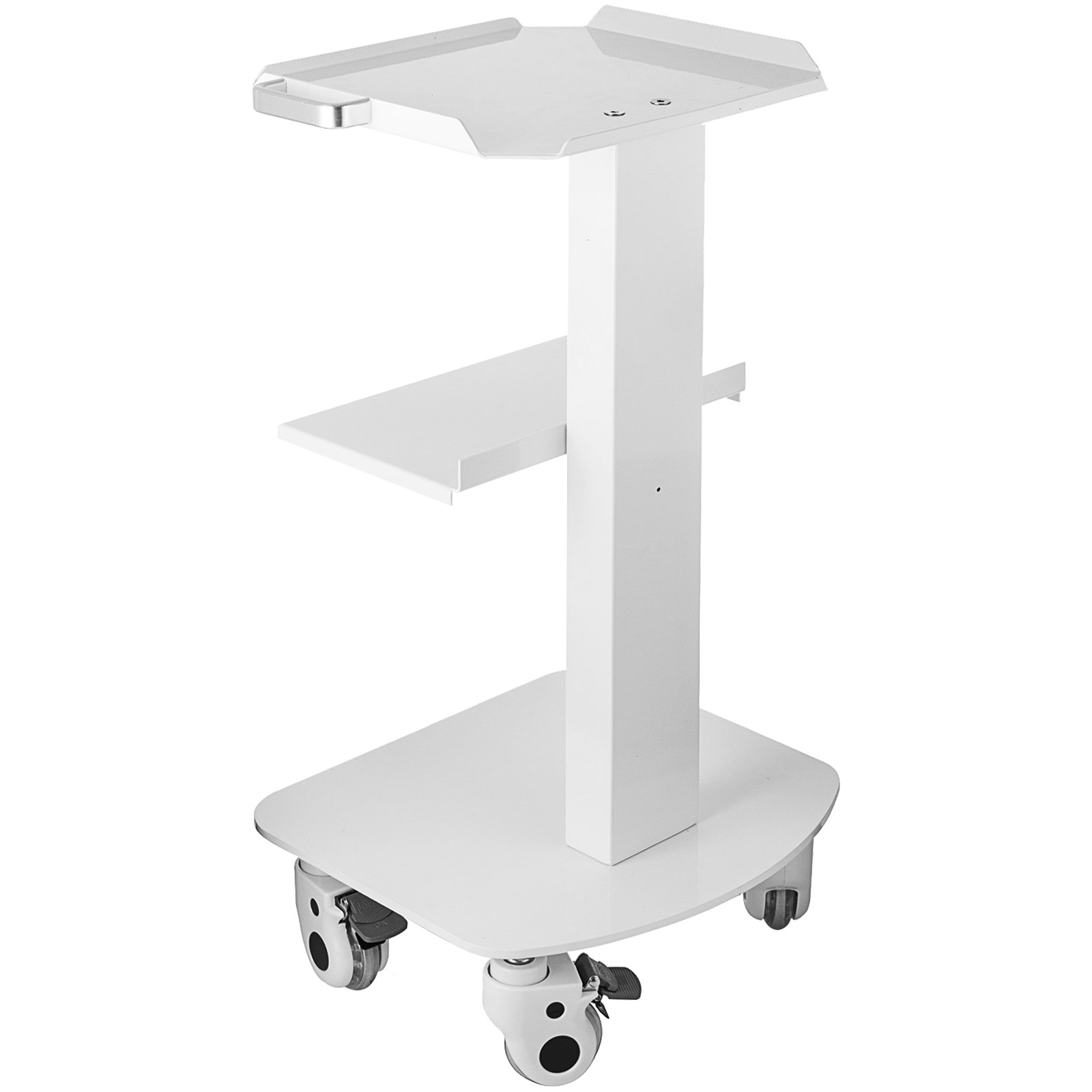 VEVOR 3-Layer Lab Medical Cart White Rolling Cart Lab Medical Equipment Cart Trolley Utility Cart