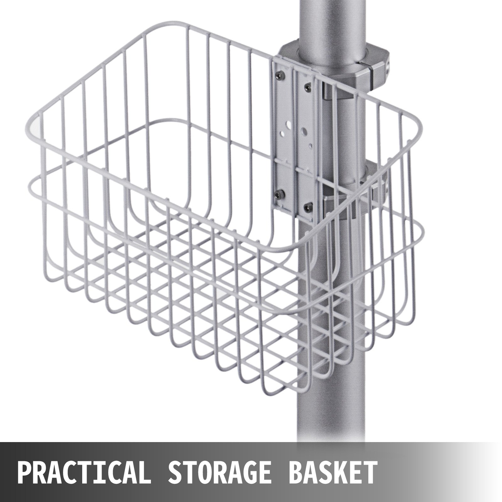 VEVOR Lab Medical Cart Mobile Rolling Cart Adjustable Height with Lab Basket Lab Medical Equipment Cart Desktop Mobile Cart