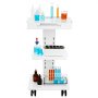 VEVOR Laboratoriumwagen, Medische Servicewagen met Geïntegreerd Stopcontact, Mobiele Dessertwagen van 3-laags metaal, met Draaibare Wielen, Draagvermogen 100 kg, voor Laboratorium, Kliniek, Schoonheidssalon, Salon