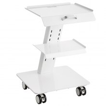 VEVOR Laboratory Cart, 3-Layer Laboratory Cart with Wheels, Mobile Metal Cart with Swivel Castors, Serving Cart Clinic Cart with Tray and 100 kg Load Capacity, for Laboratory, Clinic, Beauty Salon