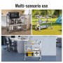 VEVOR Laboratoriumtrolley, apparatuurtrolley, serveerwagen voor medische technologie 201 Roestvrijstalen draagbare opruimtrolley 100 kg draagvermogen, 740 x 396 x 860 mm Laboratoriumrolwagen Medische trolley Drievoudig ontwerp Zilver