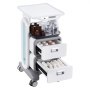VEVOR 3-laags laboratoriumwagen, laboratoriumwagen met 2 lades en 1 bovenste plank, mobiele medische wagen van ABS-materiaal, laboratoriumwagen met 4 stille wielen voor laboratorium, kliniek, ziekenhuis, salon, wit