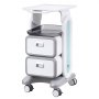 VEVOR 3-laags laboratoriumwagen, laboratoriumwagen met 2 lades en 1 bovenste plank, mobiele medische wagen van ABS-materiaal, laboratoriumwagen met 4 stille wielen voor laboratorium, kliniek, ziekenhuis, salon, wit