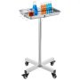 VEVOR Laboratoriumtrolley Serveerwagen Roestvrij Staal met Verwijderbare Roestvrijstalen Laden Draagvermogen tot 16 kg, Verstelbare Hoogte 64-101 cm, Medisch Ladeblad voor Spa, Salon, Kliniek, Persoonlijke Verzorging Zilver