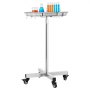 VEVOR Laboratoriumtrolley Serveerwagen Roestvrij Staal met Verwijderbare Roestvrijstalen Laden Draagvermogen tot 16 kg, Verstelbare Hoogte 64-101 cm, Medisch Ladeblad voor Spa, Salon, Kliniek, Persoonlijke Verzorging Zilver