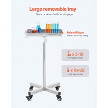 VEVOR Mobiele Mayo Stand Roestvrijstalen Mayo Tray 25,2"-39,8" met verwijderbare lade