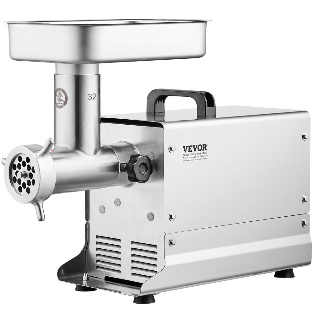 VEVOR Meat Grinder, 21 Lbs/Min Capacity Electric Meat Grinders with Blade, Grinding Plate, Sausage Maker, Stainless Steel Commercial Meat Mincer for Kitchen Restaurant Butcher Store