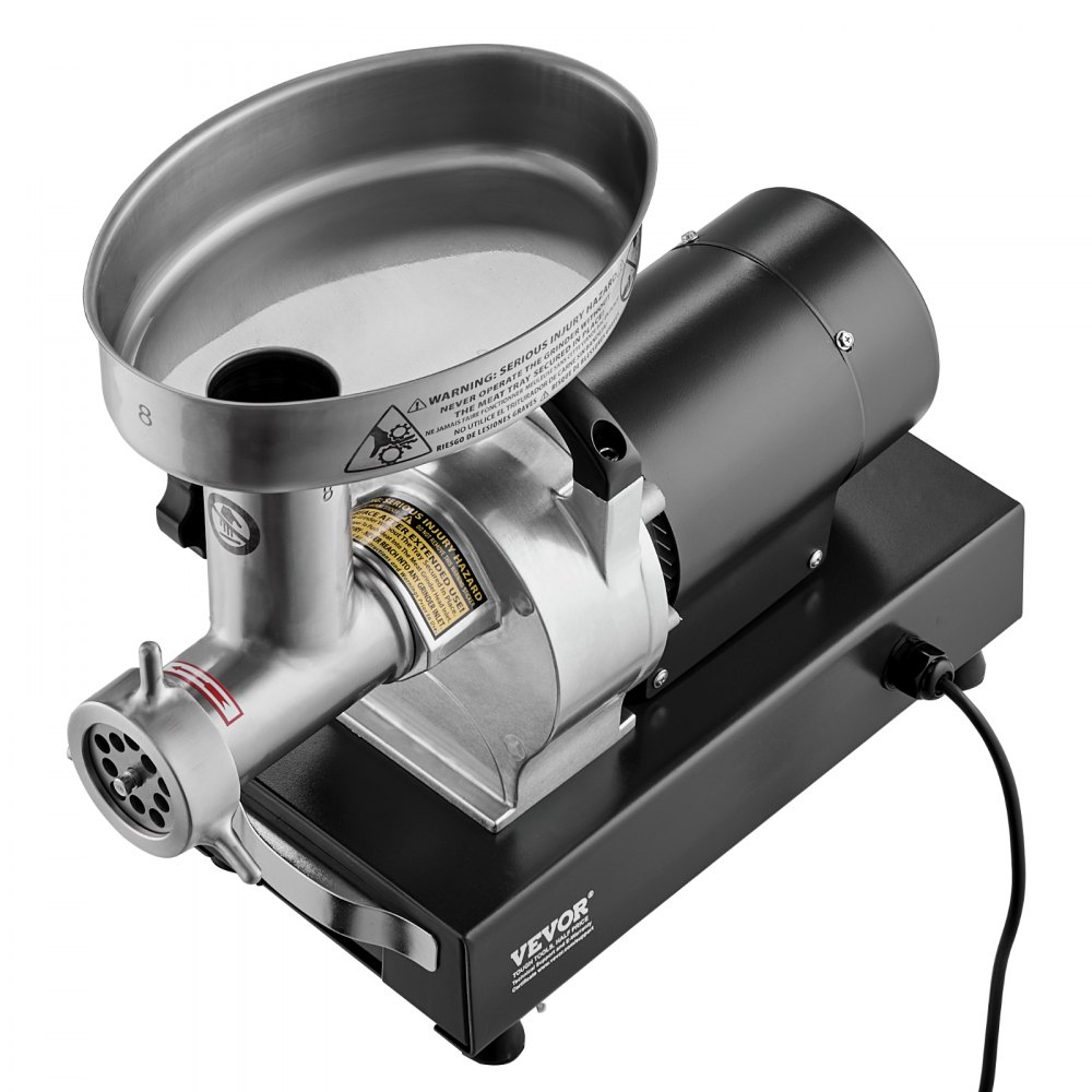 VEVOR Meat Grinder, 6 Lbs/Min Capacity Electric Meat Grinders with Blade, Grinding Plate, Sausage Maker, Stainless Steel Commercial Meat Mincer for Kitchen Restaurant Butcher Store