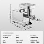 VEVOR Commerciële Elektrische Vleesmolen 2,27 kg/min Worstvulmachine 300 W