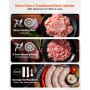 VEVOR Meat Grinder, 5 Lbs/Min Capacity Electric Meat Grinders with Blade, Grinding Plate, Sausage Maker, Stainless Steel Commercial Meat Mincer for Kitchen Restaurant Butcher Store