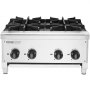VEVOR Commercieel gasfornuis met 4 gasbranders, propaan-/aardgaskooktoestel, roestvrijstalen gaskookplaat, commercieel kookapparaat 610 x 775 x 335 mm voor restaurants, hotelcafés, 28 kW