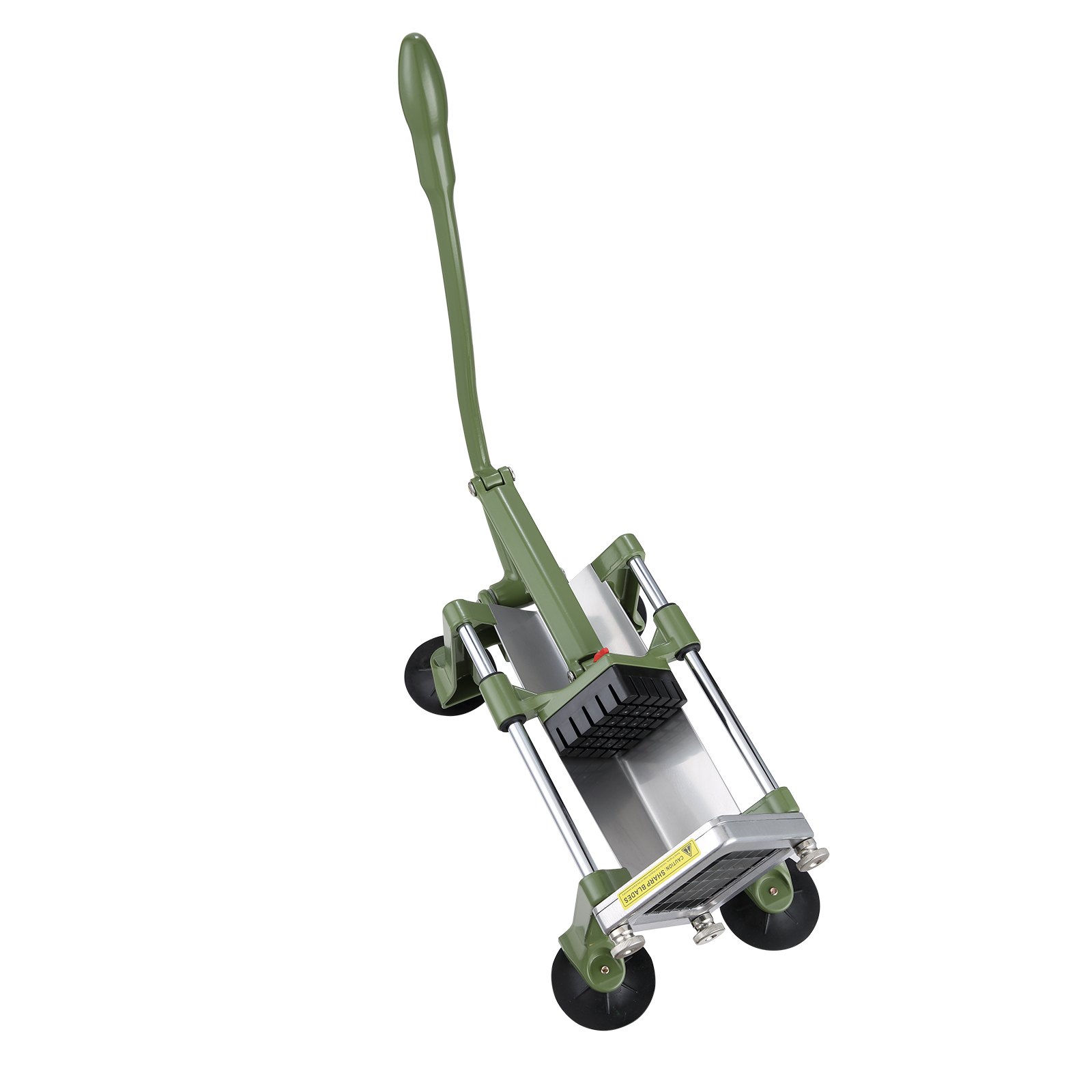 VEVOR Frietsnijder, aardappelsnijder met roestvrijstalen messen van 1/2 inch, handmatige aardappelsnijder met zuignappen en groene handgreep, ideaal voor aardappelen, friet, komkommers en groenten