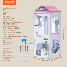 VEVOR klauwmachine klauwmachine popmachine speelgoed voor kinderen 50W