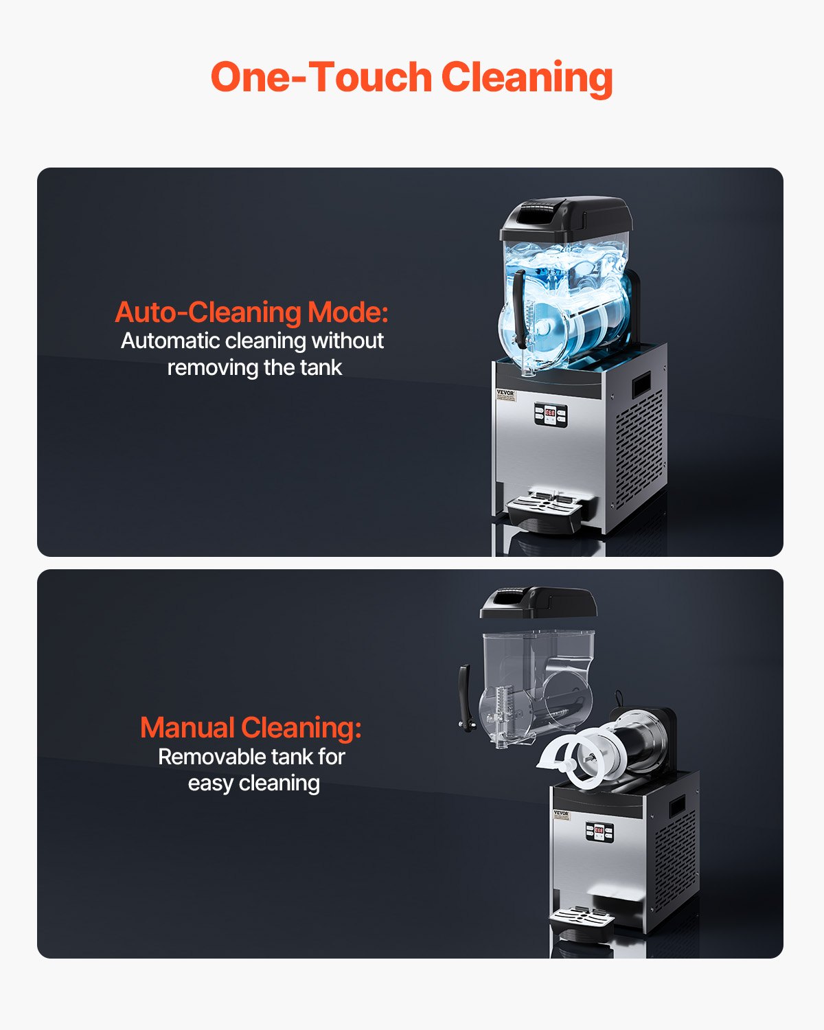 VEVOR Commerciële Slush-ijsmachine 12L Enkele Tank Bevroren Drankmachine, 48 Kopjes RVS Slush-ijsmachine met Toetsenbord Softijsmachine voor Feesten Restaurants Cafés Bars Zwart