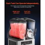 VEVOR Commerciële Slush-ijsmachine 12L x 2 Dubbele Tank Bevroren Drankmachine, 96 Kopjes RVS Slush-ijsmachine met Toetsenbord Soft Serve-ijsmachine voor Feesten, Restaurants, Cafés en Bars