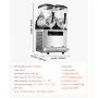 VEVOR Commerciële Slush-ijsmachine 12L x 2 Dubbele Tank Bevroren Drankmachine, 96 Kopjes RVS Slush-ijsmachine met Toetsenbord Soft Serve-ijsmachine voor Feesten, Restaurants, Cafés en Bars