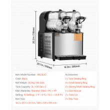 VEVOR 3Lx2 Commerciële Slush-ijsmachine Margarita Smoothie-drankmaker