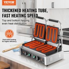 VEVOR Commerciële Panini Press Grill Elektrische Sandwichmaker Plaat Plat