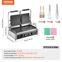 VEVOR Commerciële Panini Press Grill Elektrische Sandwichmaker Plaat Plat