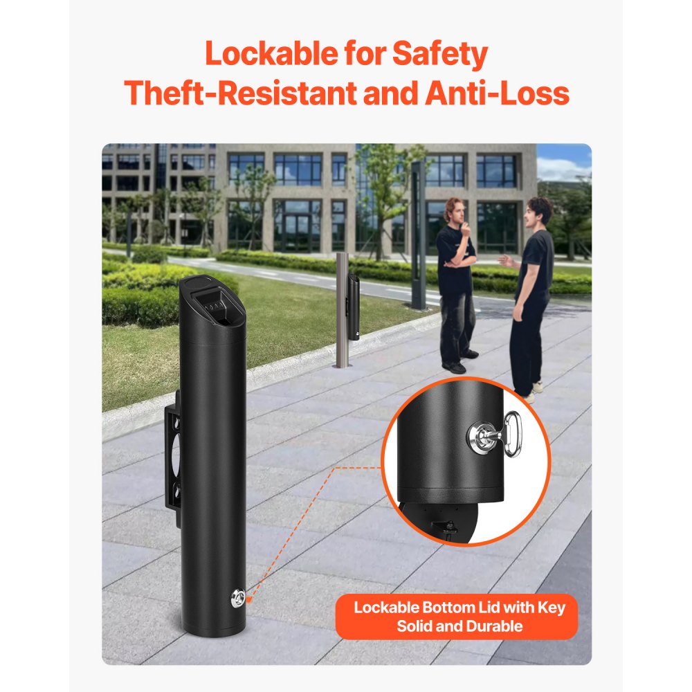 VEVOR Cigarette Butt Receptacle, Stainless Steel Cylinder Cigarette Butt Container, Wall Mounted and Weatherproof Outdoor Cigarette Butt Disposal for Garden, Office, Restaurant, Hotel, Bar, Black